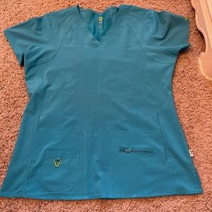 Teal Blue Med Couture scrub set